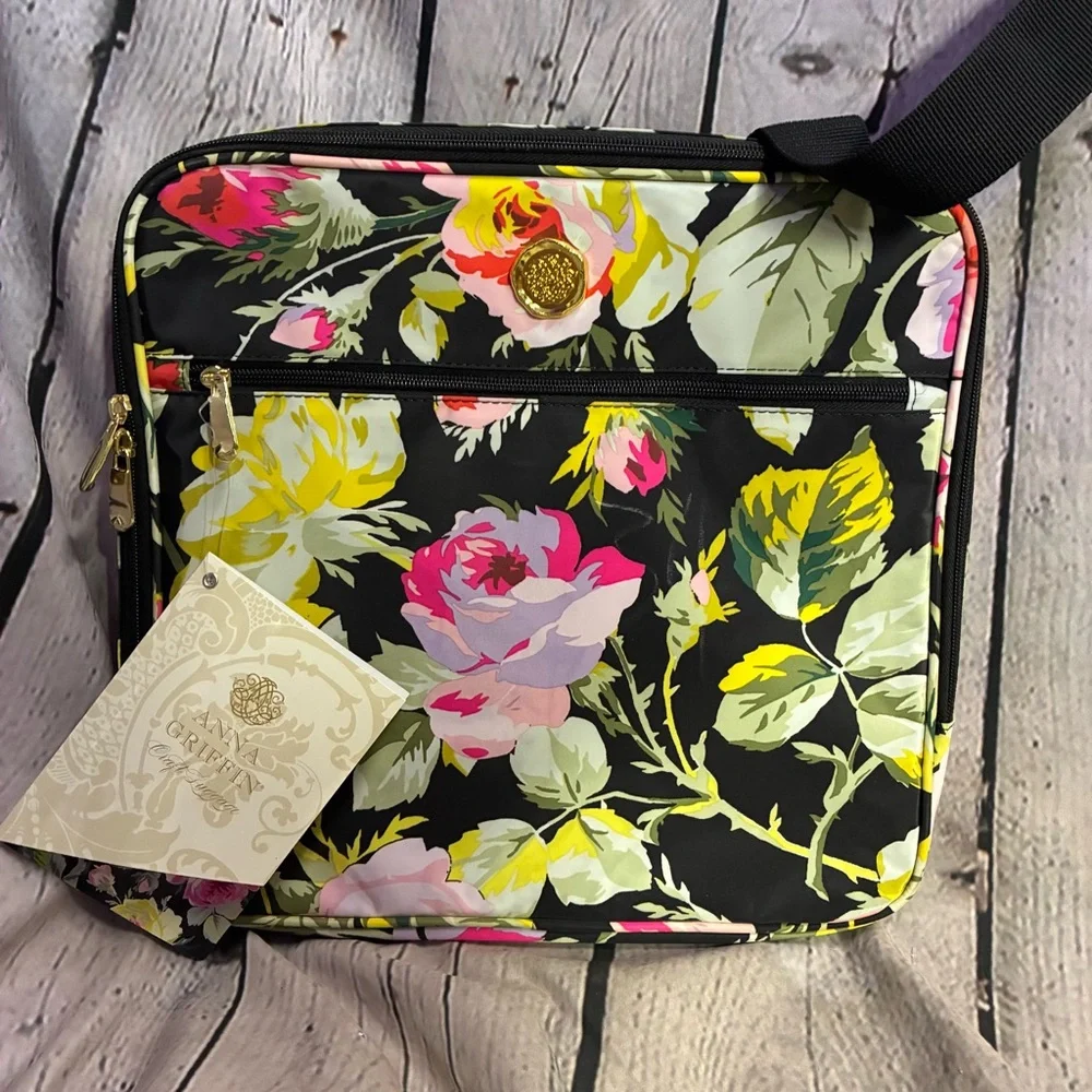 Anna Griffin Annalise Floral Removable Zipper Bag‎ Pouch for Rolling Luggage NWT